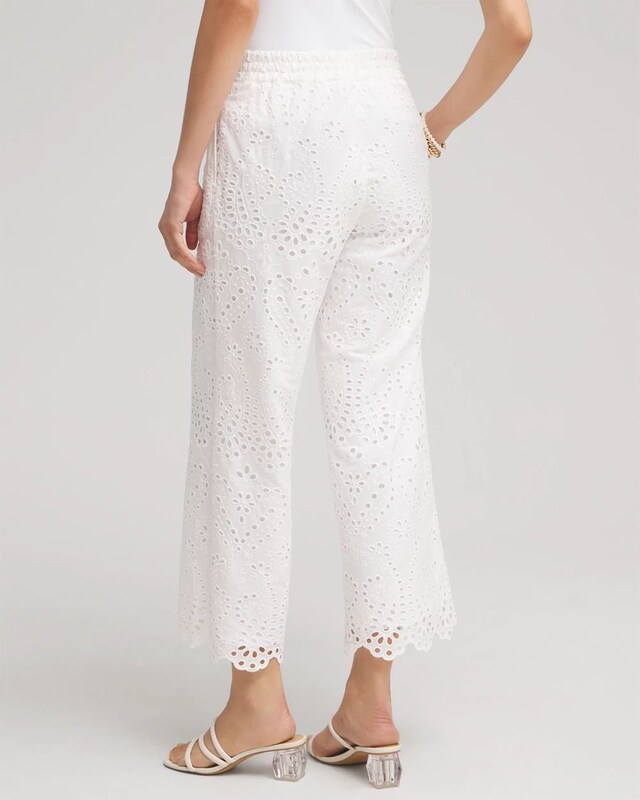 Eyelet Lace Cropped Pants - image 3